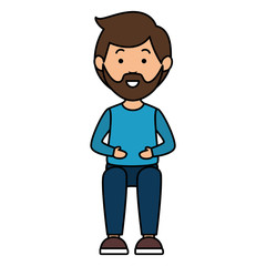 young man avatar character vector illustration design