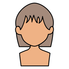 beautiful woman shirtless avatar character vector illustration design