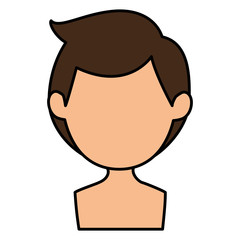 young man shirtless avatar character vector illustration design