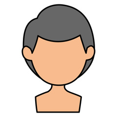young man shirtless avatar character vector illustration design