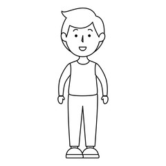 young man avatar character vector illustration design