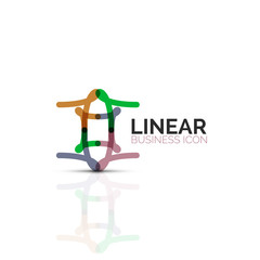 Abstract flower or star minimalistic linear icon, thin line geometric flat symbol for business icon design, abstract button or emblem