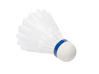 Fototapeta na wymiar Badminton topu, sentetik, izole edilmiş, beyaz arka plan.