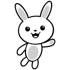 Kawaii Rabbit Illustration - A vector cartoon illustration of a cute Kawaii Rabbit.