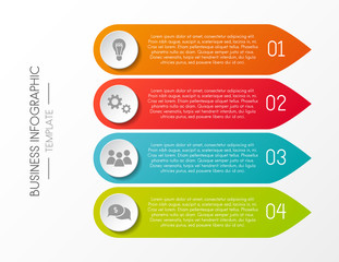 Infographic template with options and colorful icons. Vector.