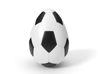 soccer ball as easter egg. easter concept with sport theme. 3d illustration.