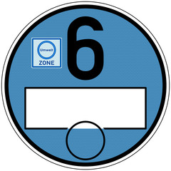 tbes1 TemplateBlueEnvironmentSticker tbes - Muster - Blaue Plakette für Fahrzeuge mit Abgasstandard Euro 6d-TEMP oder Euro 6d - Diesel - Fahrverbot / Luftreinhalteplan / Blaue Umweltzone - g5885