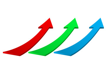 Up moving colored arrows