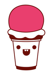 delicious ice cream kawaii character vector illustration design