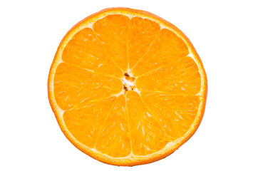 Isolated slice of an orange