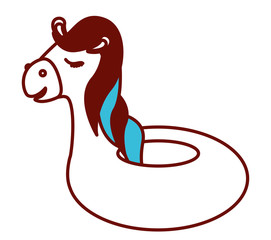 cute horse float icon vector illustration design