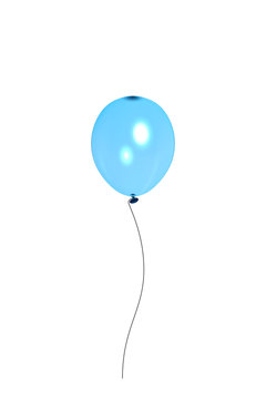 Blue transparent balloon isolated on white background. Element for the design of postcards, booklets, congratulations, holidays, gift certificates, Vector