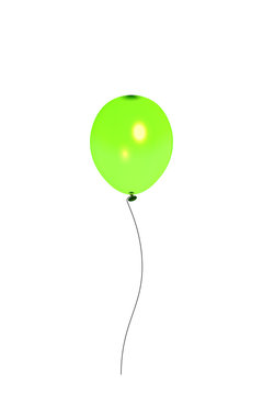 Green transparent balloon isolated on white background. Element for the design of postcards, booklets, congratulations, holidays, gift certificates, Vector