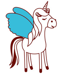 cute unicorn kawaii character vector illustration design