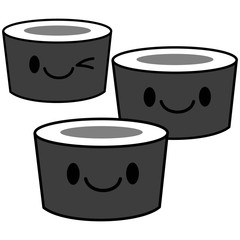 Kawaii Sushi Illustration - A vector cartoon illustration of a cute Kawaii Sushi.