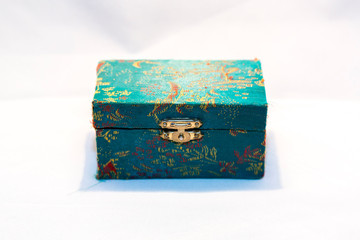 Small elegant retro casket for storing valuables and jewelry
