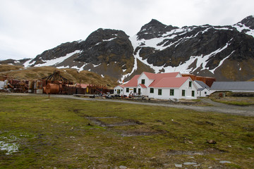 Fototapeta na wymiar Grytviken museum - old whaling station on South Georgia