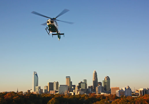Helicopter Over Downtown Charlotte