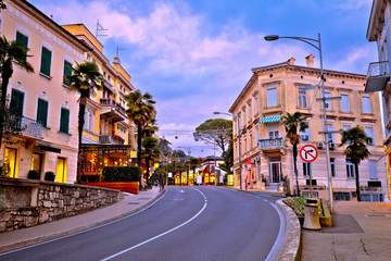 Fototapeta na wymiar Colorful mediterranean street architecture of Opatija