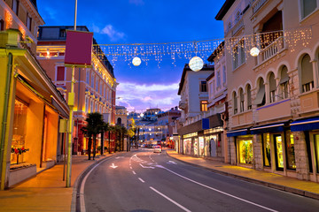 Town of Opatija evening street view