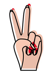 Obraz premium peace and love with fingers vector illustration design