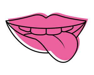 Obraz premium sensuality lips with tongue out vector illustration design