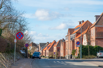 Street in town of Slagelse in Denmark
