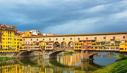 Famous Ponte Vecchio bridge in Florence, Tuscany