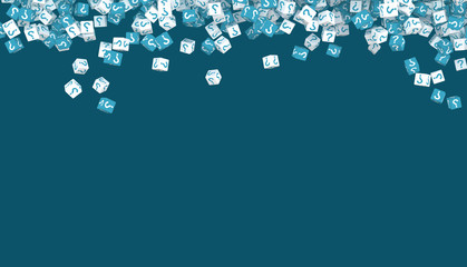 A lot of falling cubes with question marks. 3d illustration