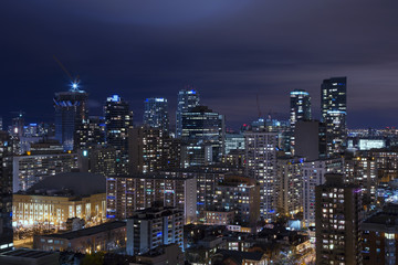 Night view of downtown Toronto, Ontario, Canada. 