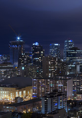 Fototapeta premium Nocny widok na centrum Toronto, Ontario, Kanada.