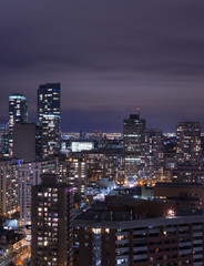 Fototapeta na wymiar Night view of downtown Toronto, Ontario, Canada. 