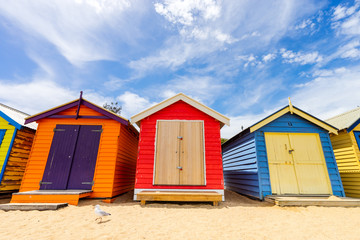 Fototapeta na wymiar Brighton Beach Huts in Melbourne, Australia