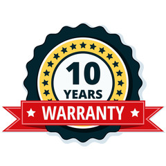 10 Year Warranty Label illustration
