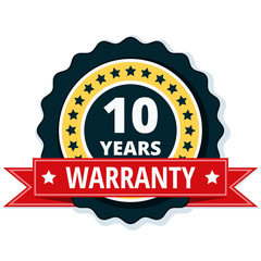10 Year Warranty Label illustration