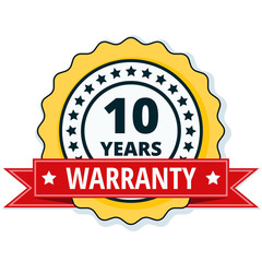 10 Year Warranty Label illustration