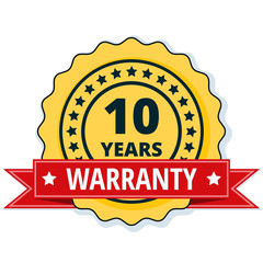 10 Year Warranty Label illustration