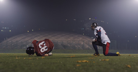 Naklejka premium American football players in action