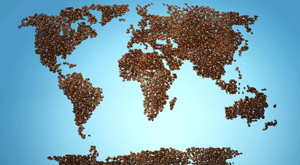 Mondo di caffè, illustrazione 3d