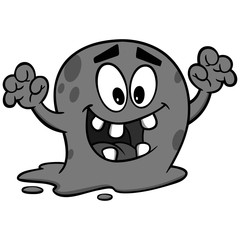 Killer Germ Illustration - A vector cartoon illustration of a spooky Killer Germ.
