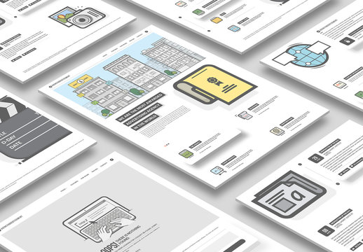 Illustrated Web Layout with Icons 11