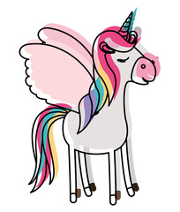 cute unicorn kawaii character vector illustration design