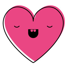 cute heart love kawaii character vector illustration design