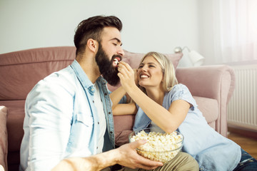 Couple at home