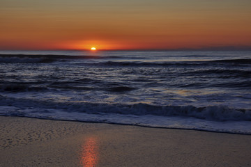 Sunrise over the Atlantic Ocean at Kure Beach, North Carolina