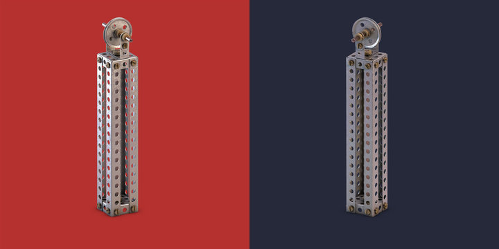 3d rendered metal constructor alphabet