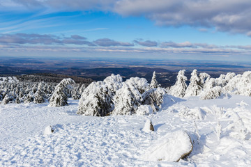 brocken mountain germany winter landscape