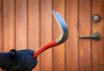 Burglar with crowbar