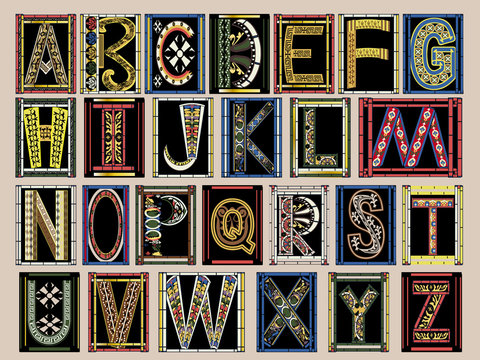 Illuminated Letters Alphabet