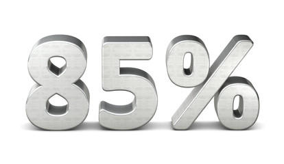 85 prozent symbol 3d silver struktur